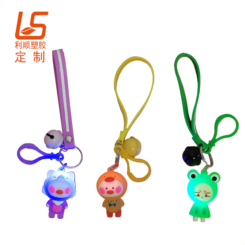 定制夜骑硅胶LED背包闪灯挂件发光公仔 (1)