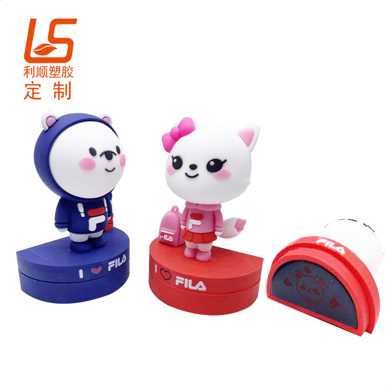 定制卡通立体公仔印章 学生硅胶印章礼品