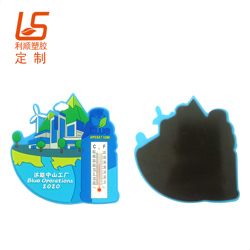 定制PVC软胶温度计冰箱贴 滴胶图案湿度计冰箱贴