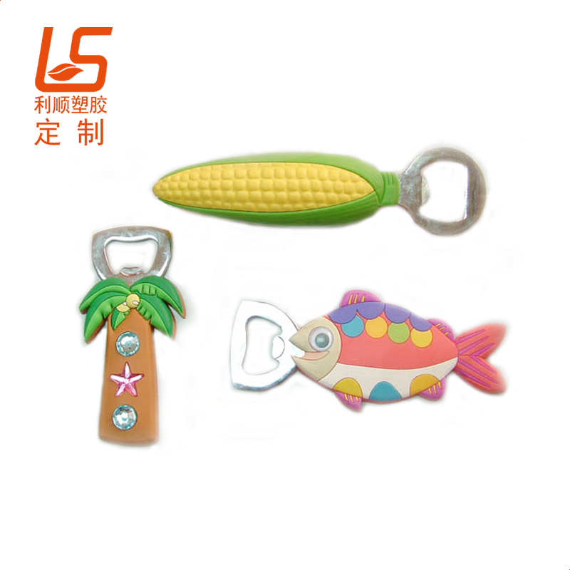 定制卡通立体图案开瓶器 PVC滴胶立体公仔开瓶器