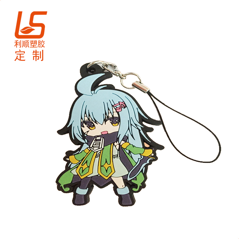 PVC软胶钥匙扣挂绳_单面日本公仔钥匙扣